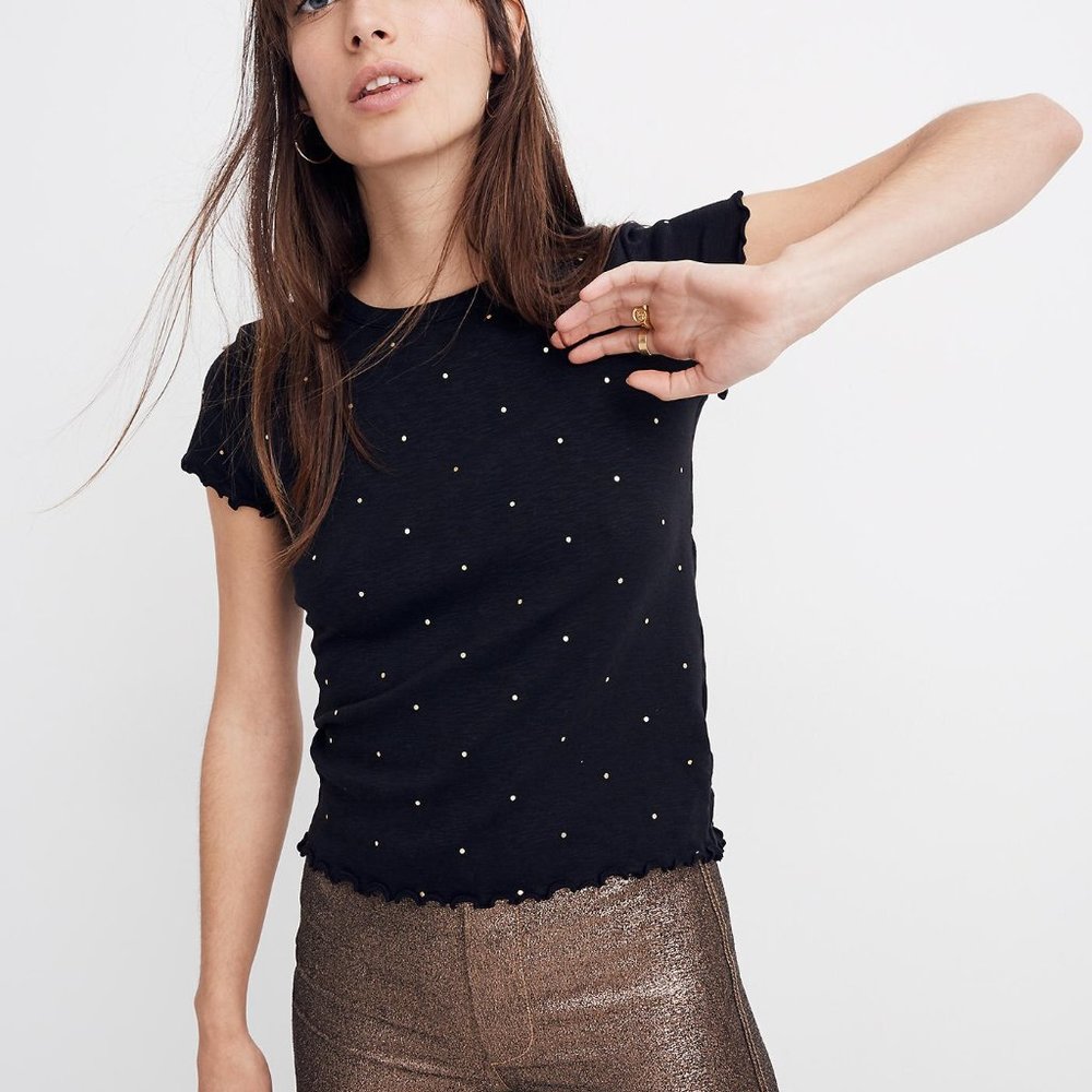 Madewell Baby Tee in Metallic Dot